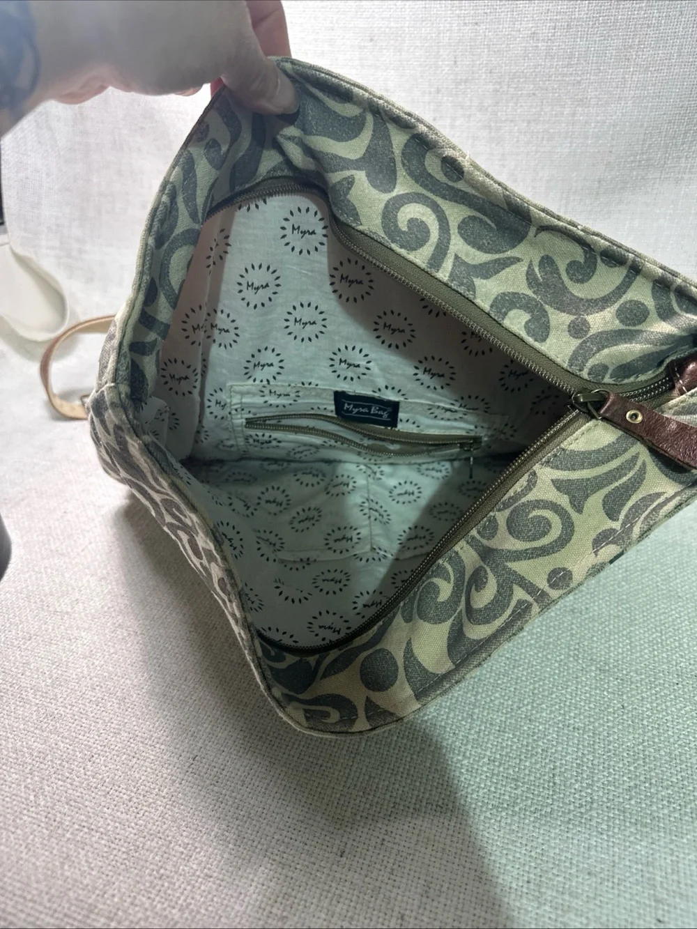Myra Bag - Foldover Backpack Bag - Hairon, Canvas, & Leather
